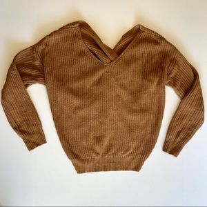 Sweaters - Twist Back Camel Sweater - XS/Small Sweaters - Twist Back Camel Sweater - XS/Small